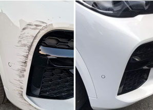 Car bumper repair service by AutoScratch for bumper scuffs cracks holes and impact damage