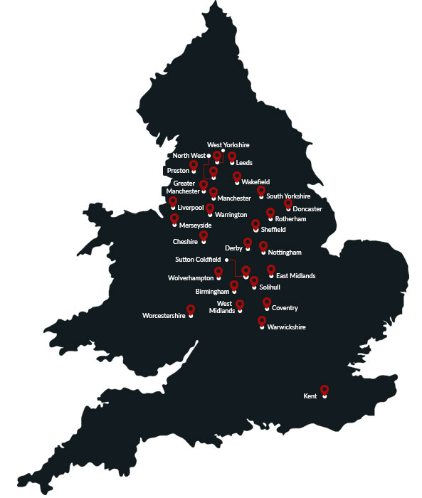Autoscratch service coverage map showing car scratch repair locations