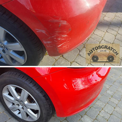 Car bumper repair before and after result